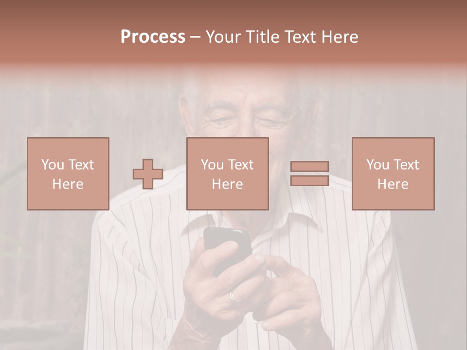 Grandpa With Phone PowerPoint Template
