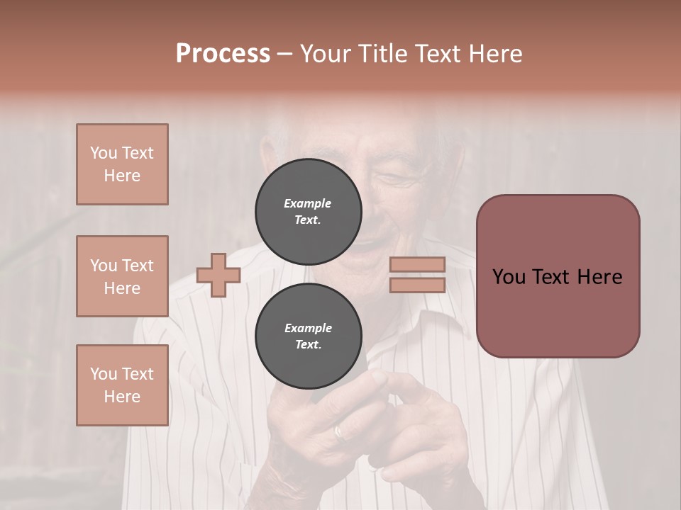 Grandpa With Phone PowerPoint Template