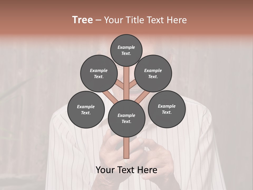 Grandpa With Phone PowerPoint Template