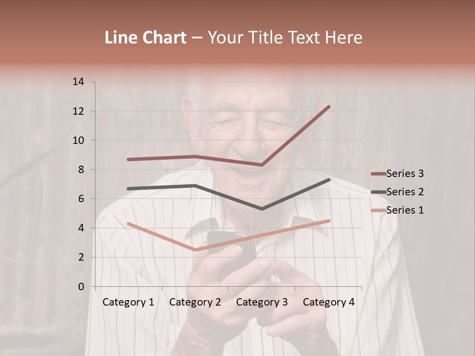 Grandpa With Phone PowerPoint Template