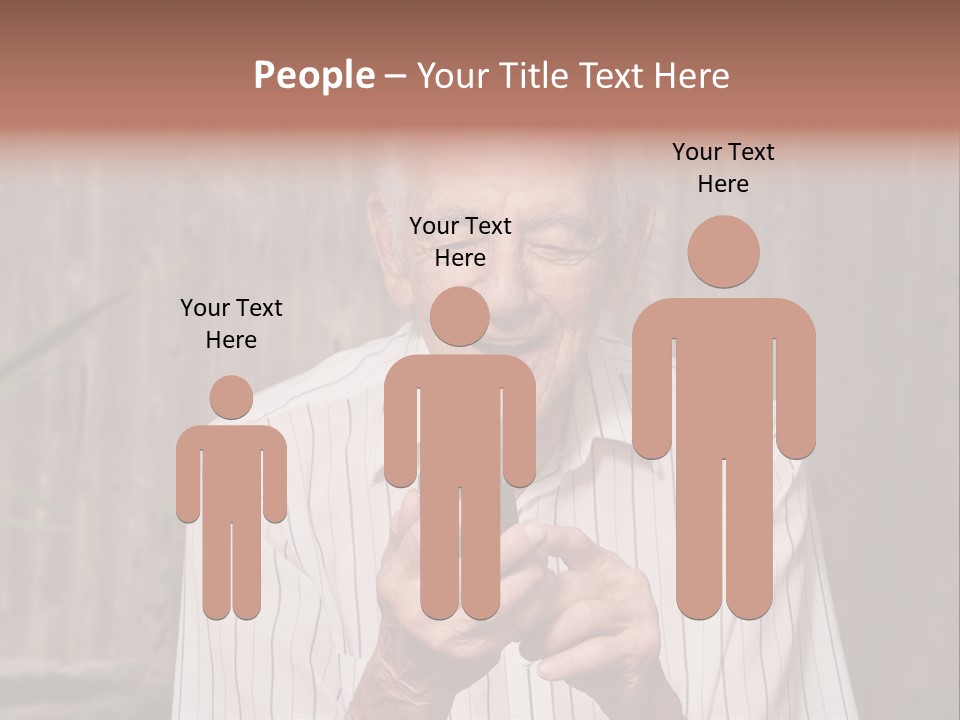 Grandpa With Phone PowerPoint Template