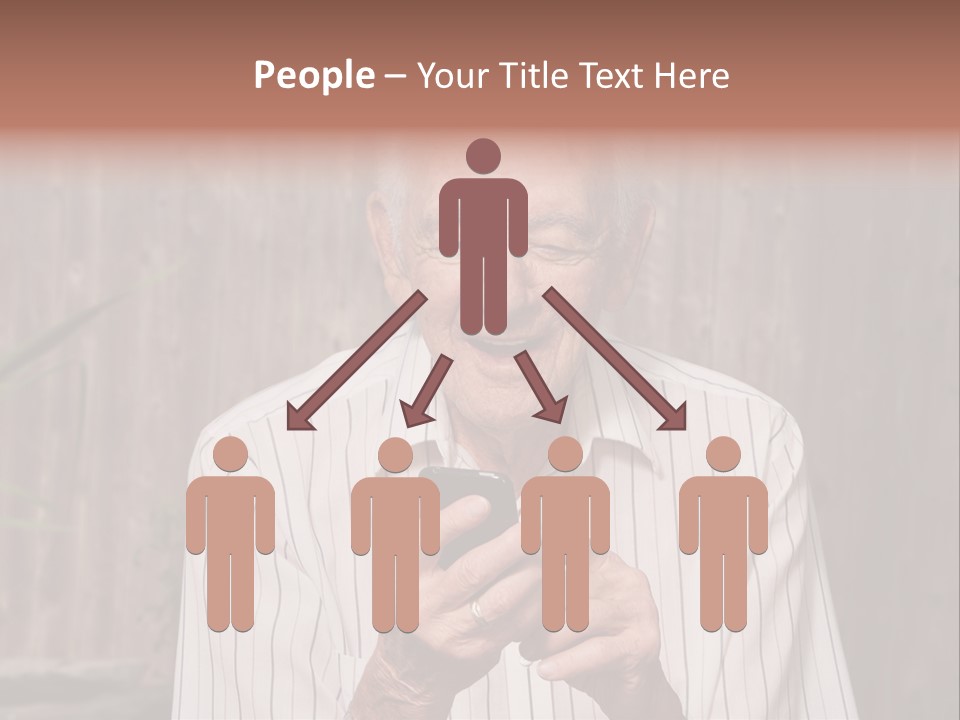 Grandpa With Phone PowerPoint Template