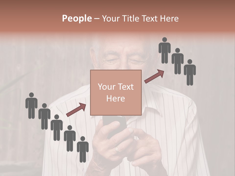 Grandpa With Phone PowerPoint Template