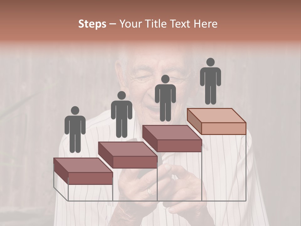 Grandpa With Phone PowerPoint Template