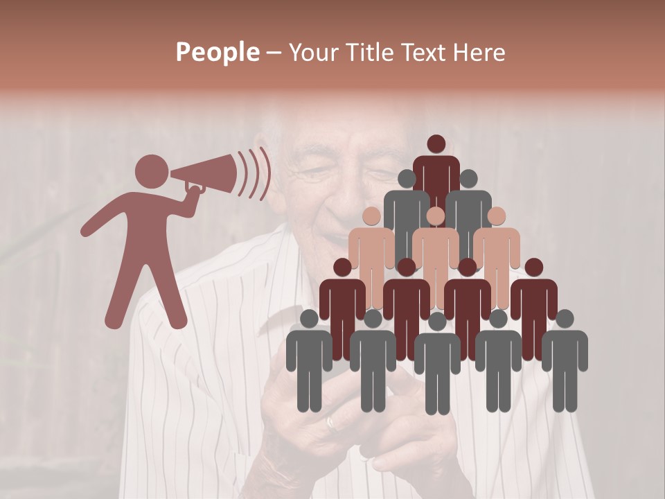 Grandpa With Phone PowerPoint Template