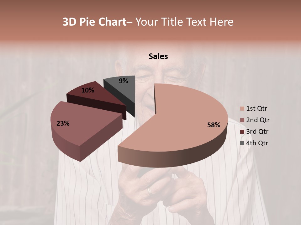 Grandpa With Phone PowerPoint Template
