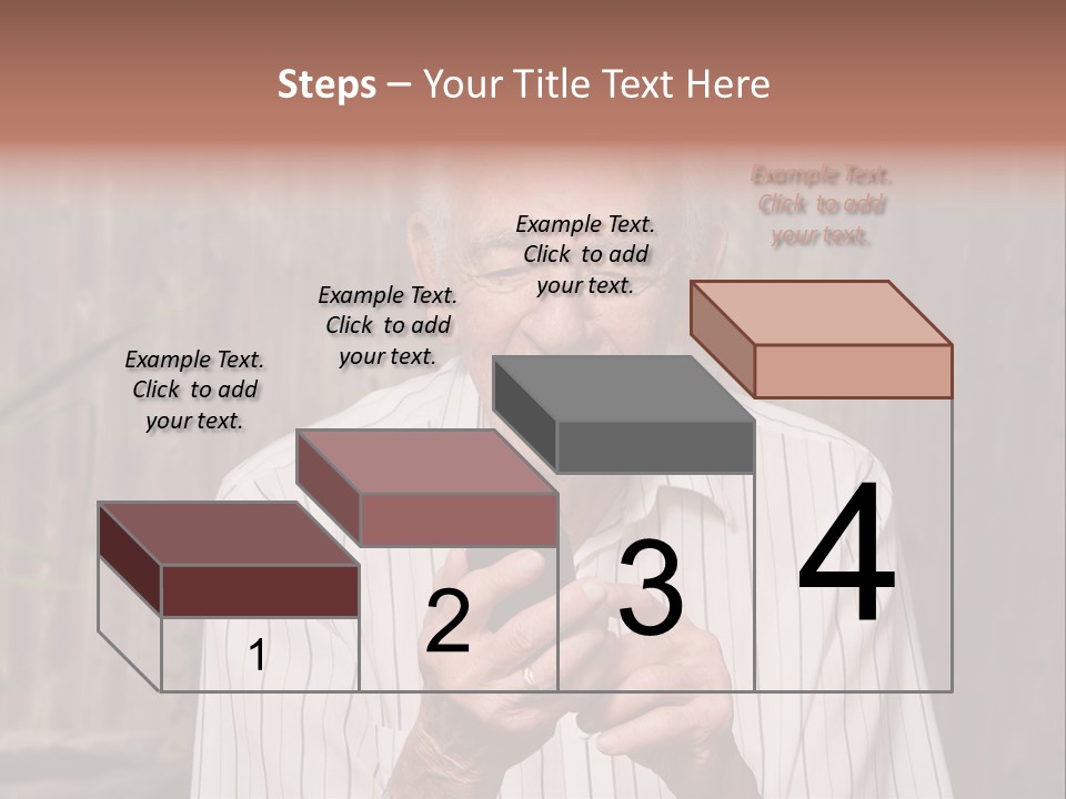 Grandpa With Phone PowerPoint Template