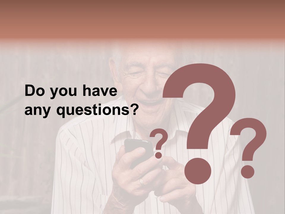 Grandpa With Phone PowerPoint Template