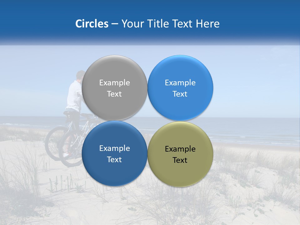 Man And Girl With Bicycles On The Seashore PowerPoint Template