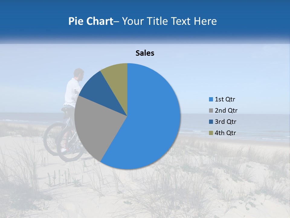 Man And Girl With Bicycles On The Seashore PowerPoint Template