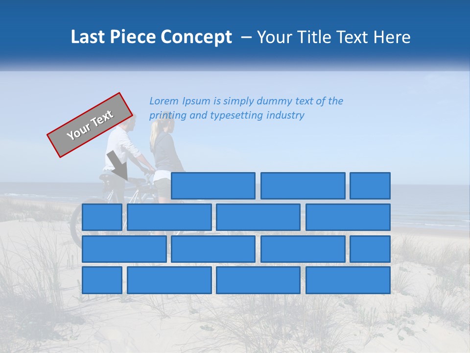 Man And Girl With Bicycles On The Seashore PowerPoint Template