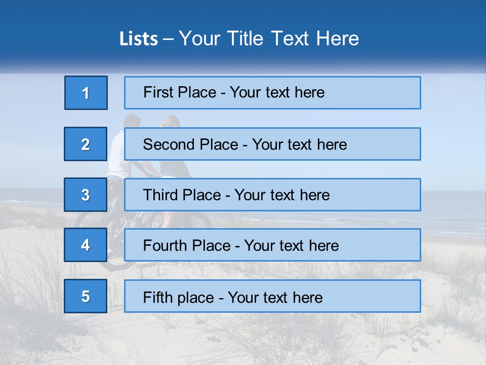 Man And Girl With Bicycles On The Seashore PowerPoint Template
