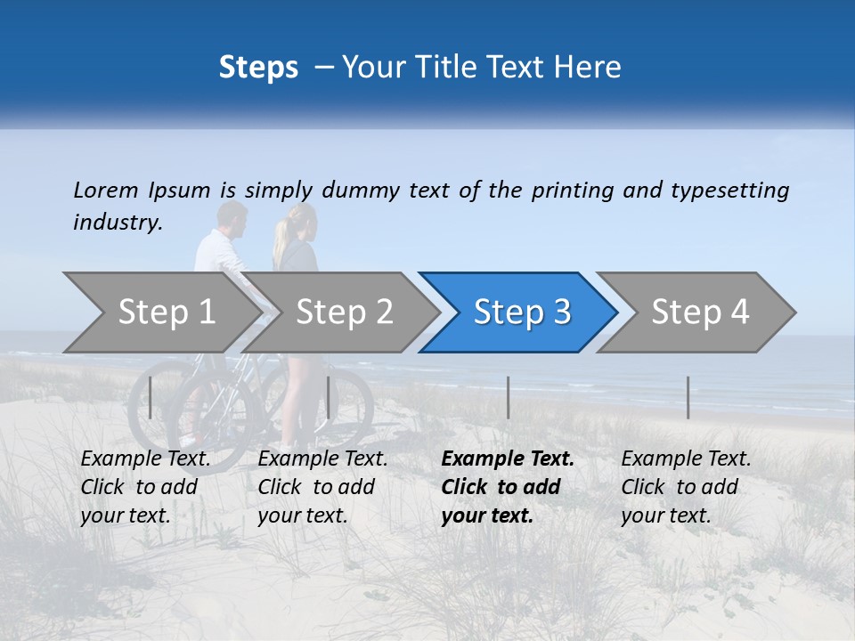 Man And Girl With Bicycles On The Seashore PowerPoint Template