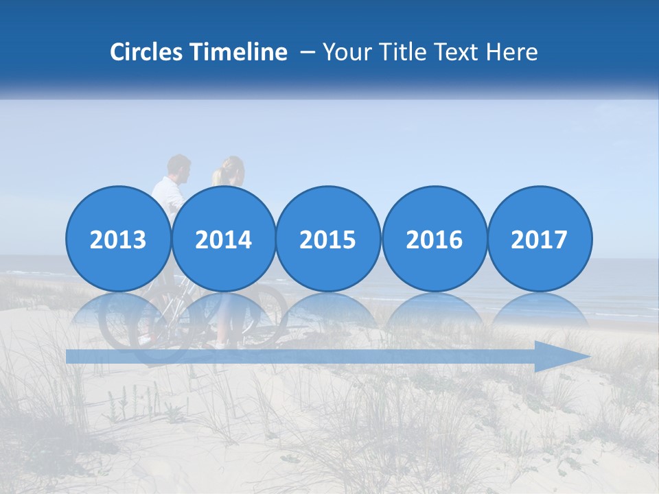 Man And Girl With Bicycles On The Seashore PowerPoint Template