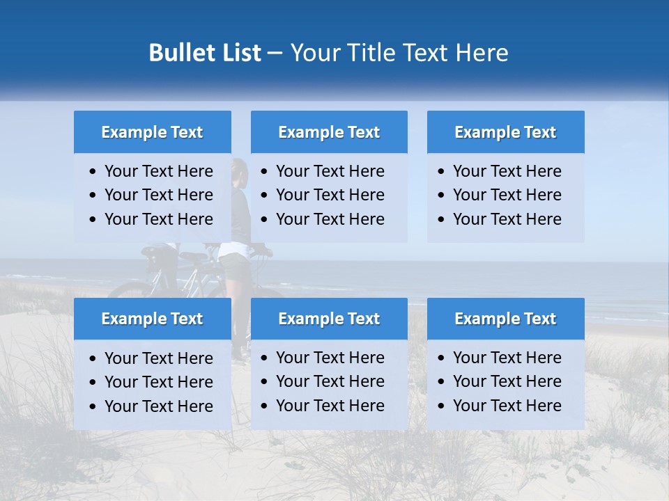 Man And Girl With Bicycles On The Seashore PowerPoint Template