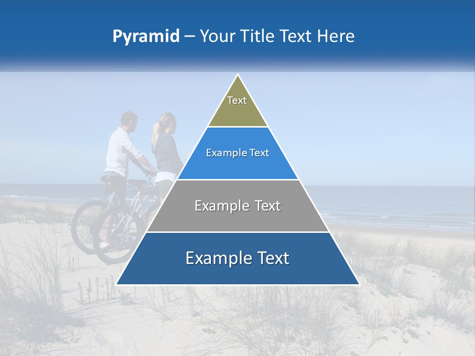 Man And Girl With Bicycles On The Seashore PowerPoint Template