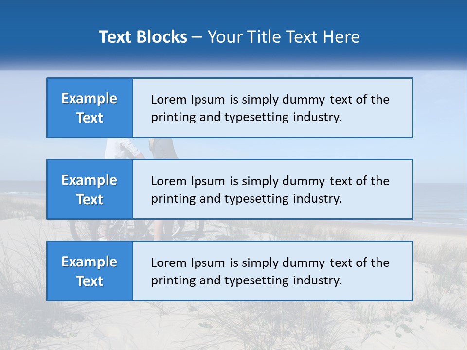 Man And Girl With Bicycles On The Seashore PowerPoint Template