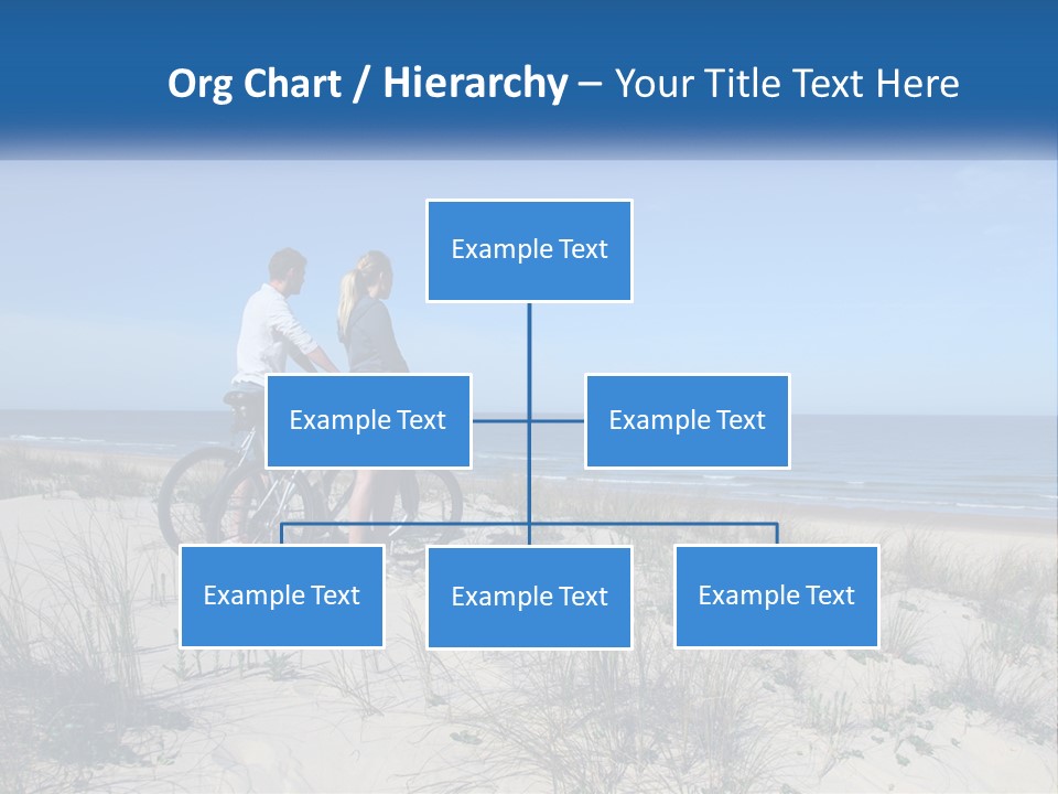 Man And Girl With Bicycles On The Seashore PowerPoint Template