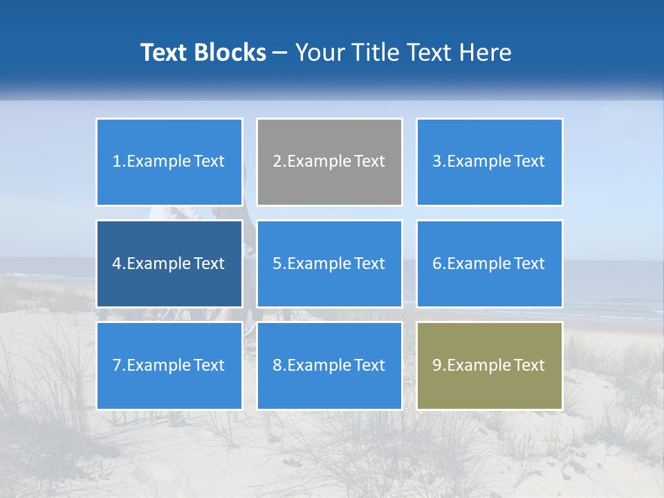 Man And Girl With Bicycles On The Seashore PowerPoint Template