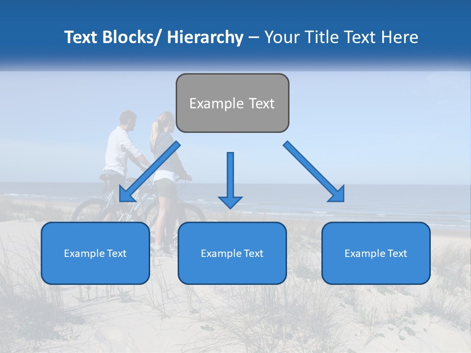 Man And Girl With Bicycles On The Seashore PowerPoint Template