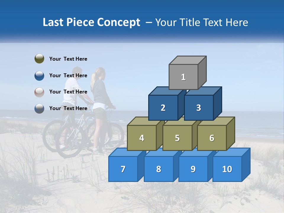 Man And Girl With Bicycles On The Seashore PowerPoint Template