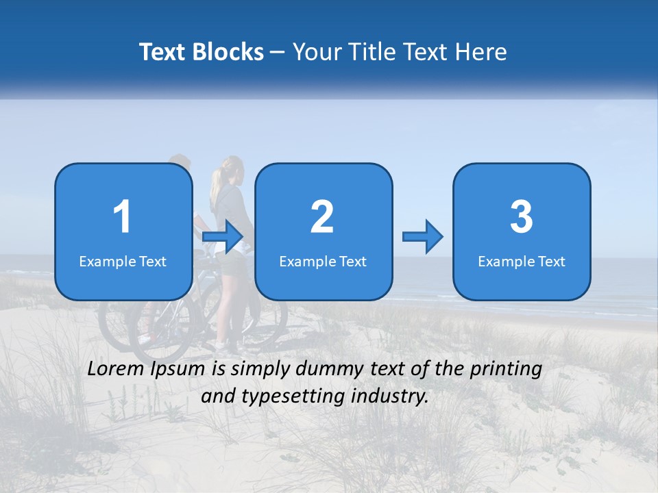 Man And Girl With Bicycles On The Seashore PowerPoint Template