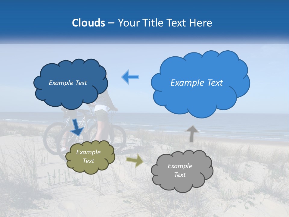 Man And Girl With Bicycles On The Seashore PowerPoint Template