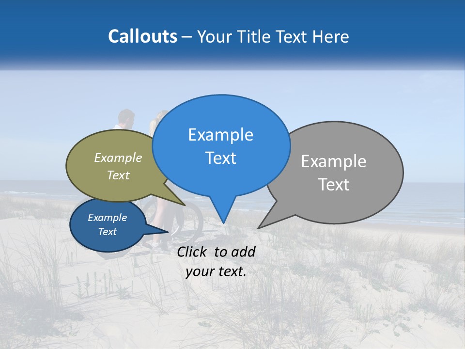 Man And Girl With Bicycles On The Seashore PowerPoint Template