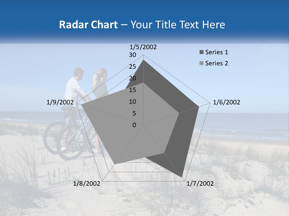 Man And Girl With Bicycles On The Seashore PowerPoint Template