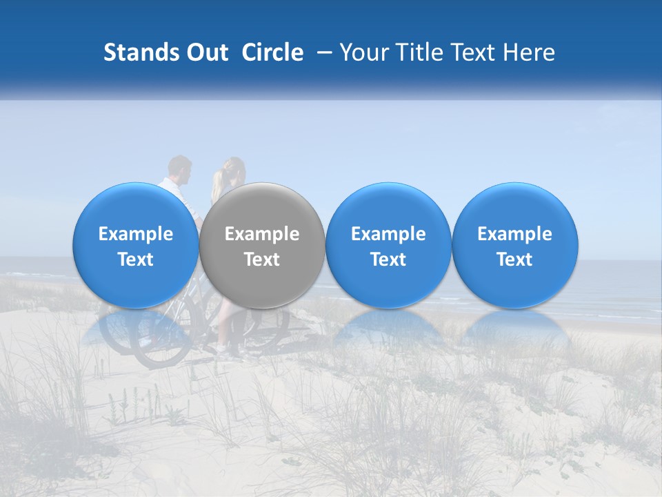 Man And Girl With Bicycles On The Seashore PowerPoint Template