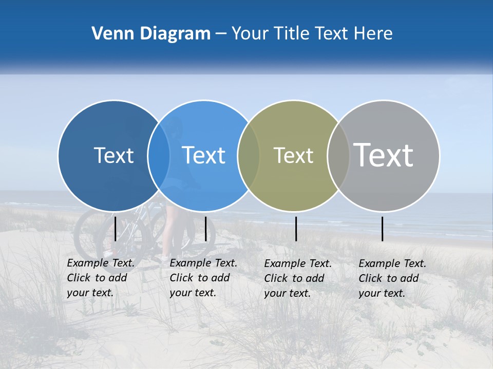 Man And Girl With Bicycles On The Seashore PowerPoint Template