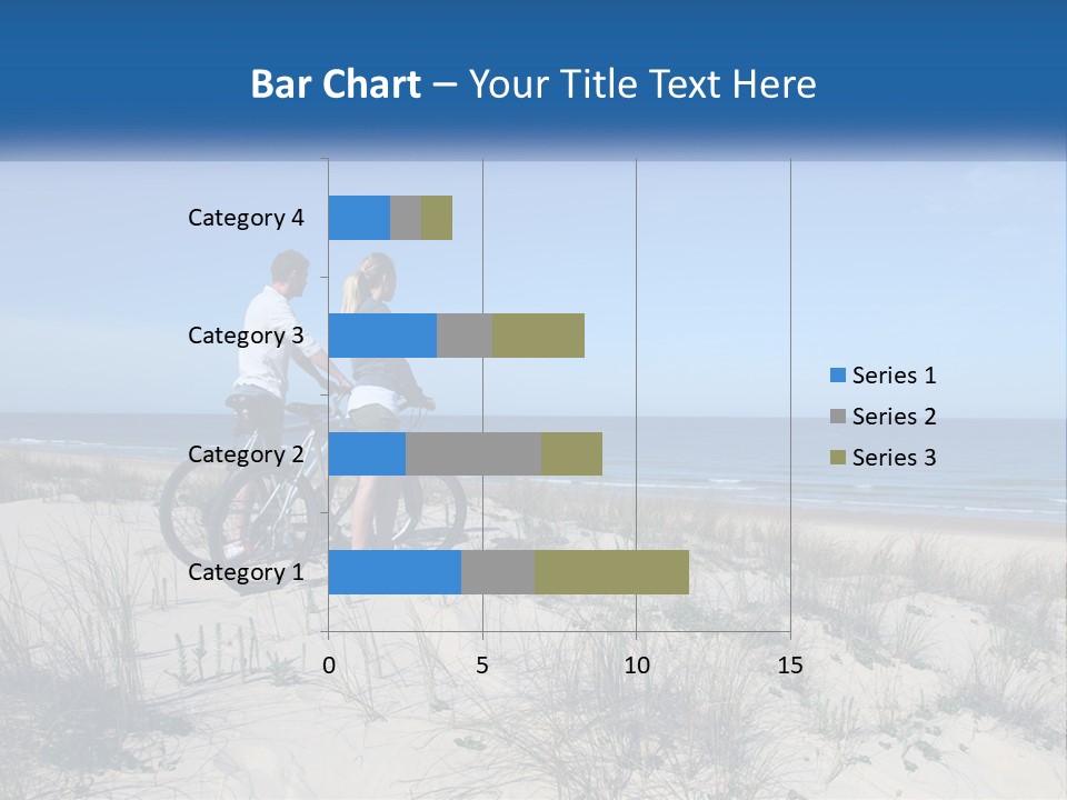 Man And Girl With Bicycles On The Seashore PowerPoint Template