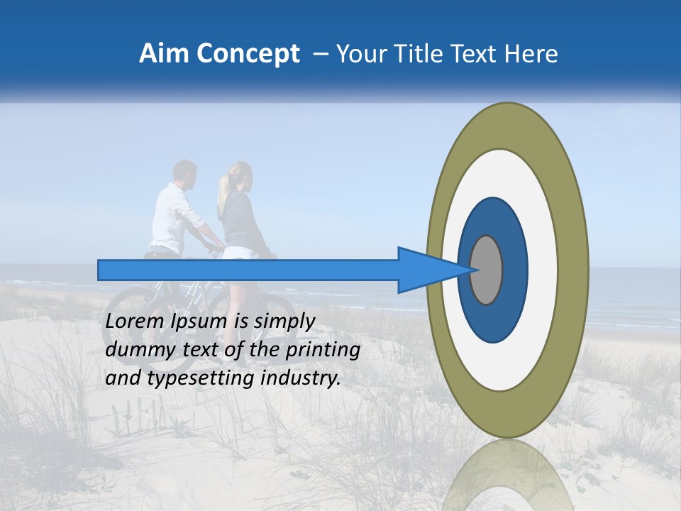 Man And Girl With Bicycles On The Seashore PowerPoint Template