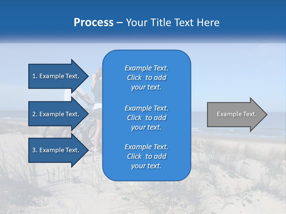 Man And Girl With Bicycles On The Seashore PowerPoint Template