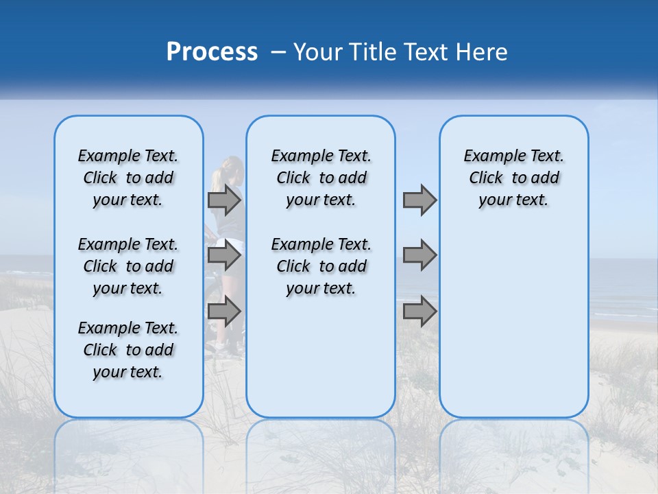 Man And Girl With Bicycles On The Seashore PowerPoint Template