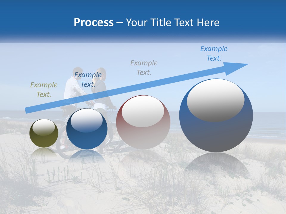 Man And Girl With Bicycles On The Seashore PowerPoint Template