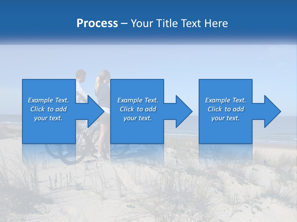 Man And Girl With Bicycles On The Seashore PowerPoint Template