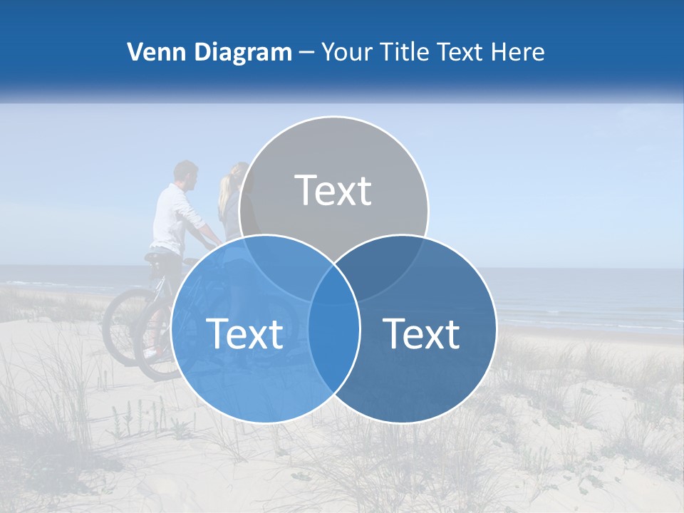 Man And Girl With Bicycles On The Seashore PowerPoint Template