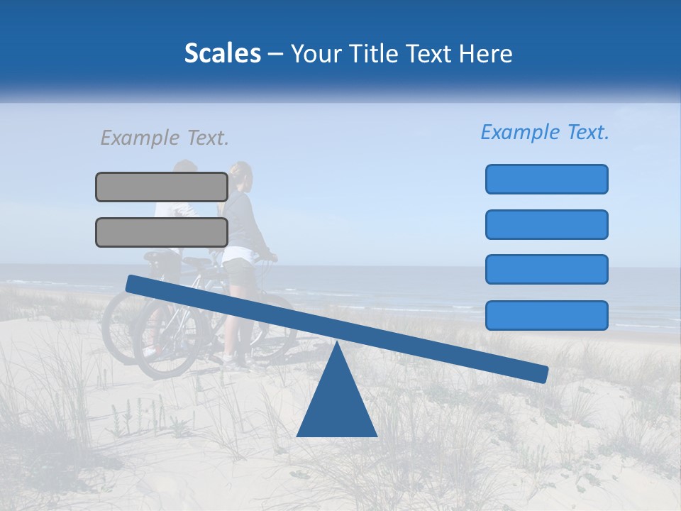 Man And Girl With Bicycles On The Seashore PowerPoint Template