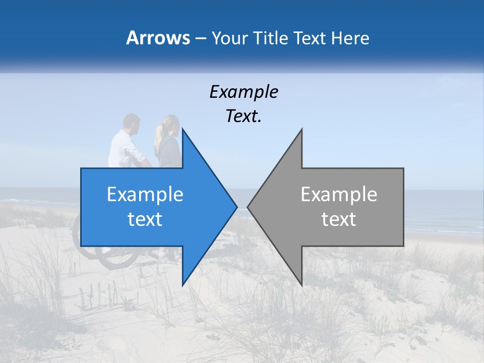 Man And Girl With Bicycles On The Seashore PowerPoint Template