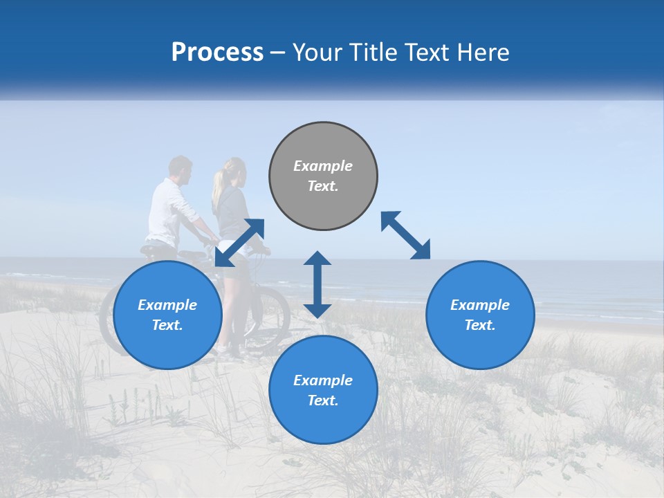 Man And Girl With Bicycles On The Seashore PowerPoint Template