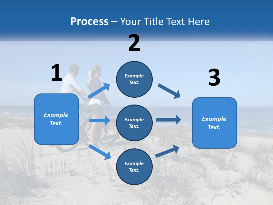 Man And Girl With Bicycles On The Seashore PowerPoint Template
