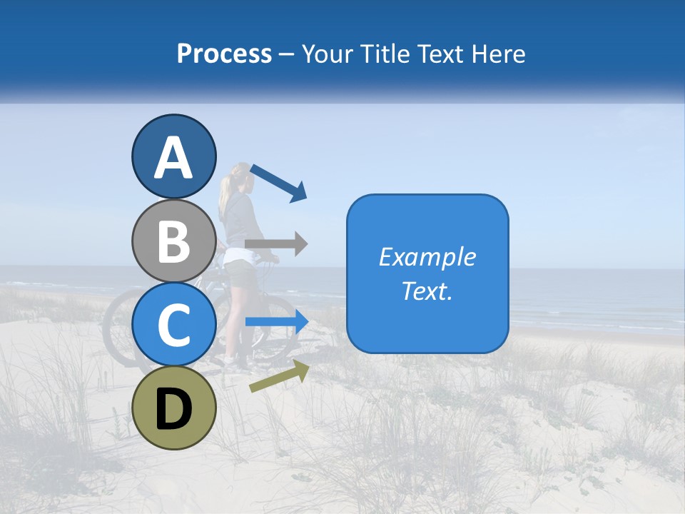 Man And Girl With Bicycles On The Seashore PowerPoint Template