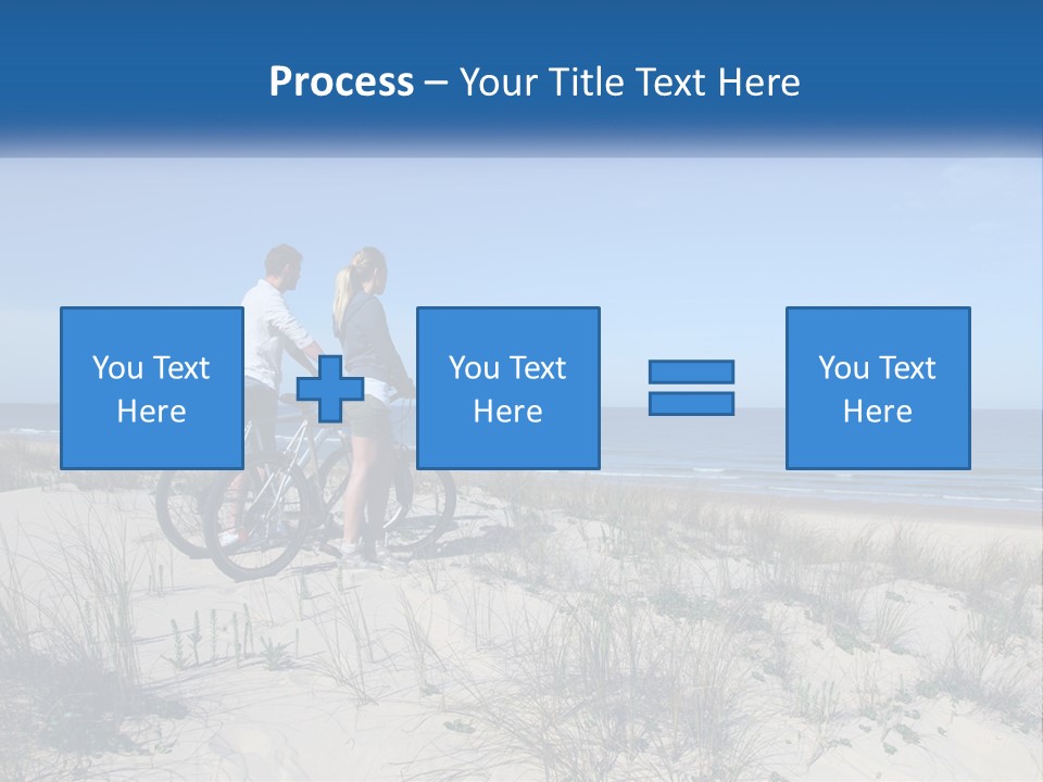 Man And Girl With Bicycles On The Seashore PowerPoint Template