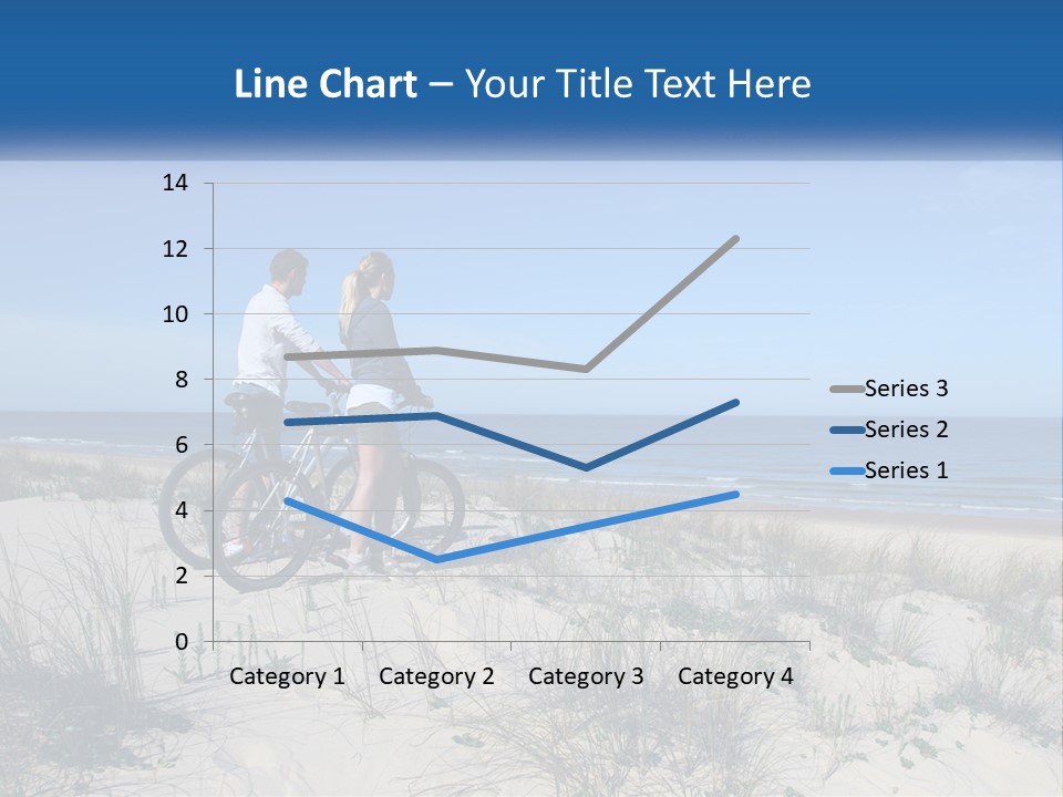 Man And Girl With Bicycles On The Seashore PowerPoint Template