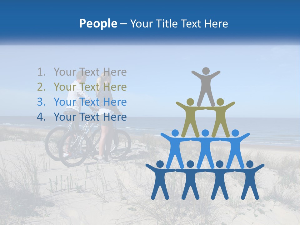 Man And Girl With Bicycles On The Seashore PowerPoint Template