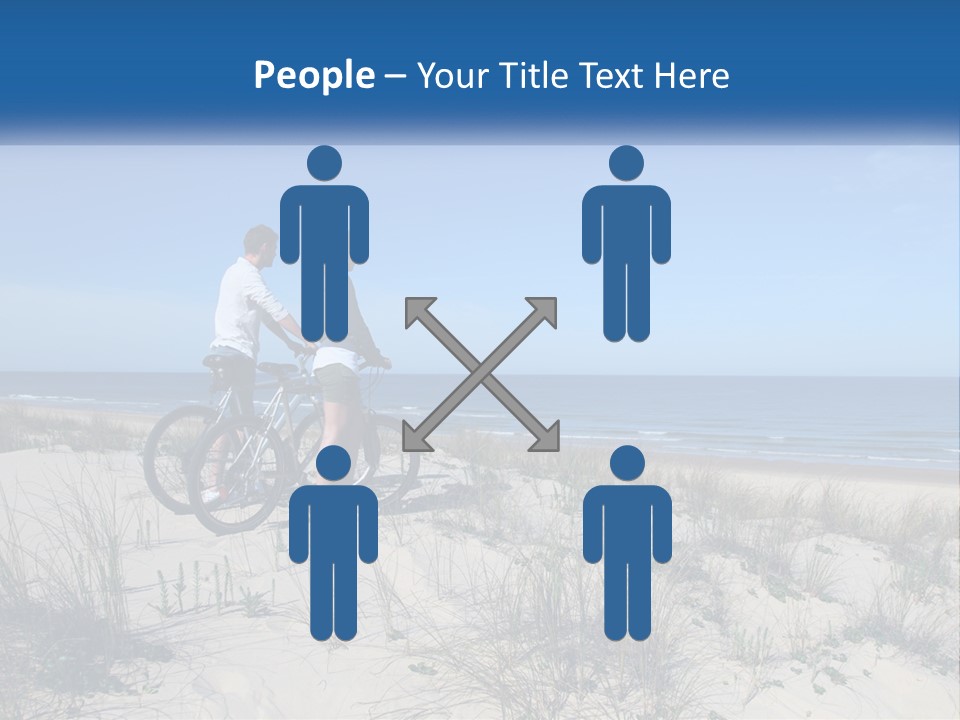 Man And Girl With Bicycles On The Seashore PowerPoint Template