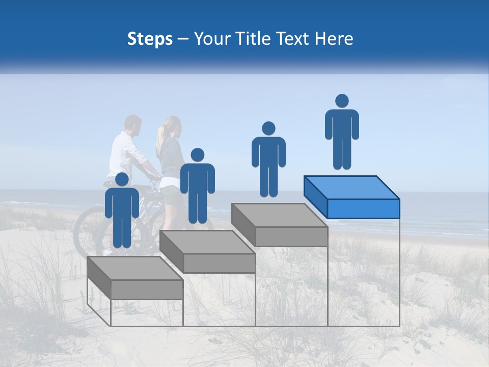 Man And Girl With Bicycles On The Seashore PowerPoint Template