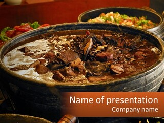 Meat In Spicy Sauce PowerPoint Template