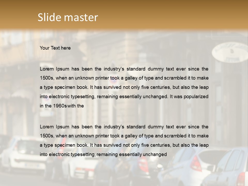 Cars By The Road PowerPoint Template